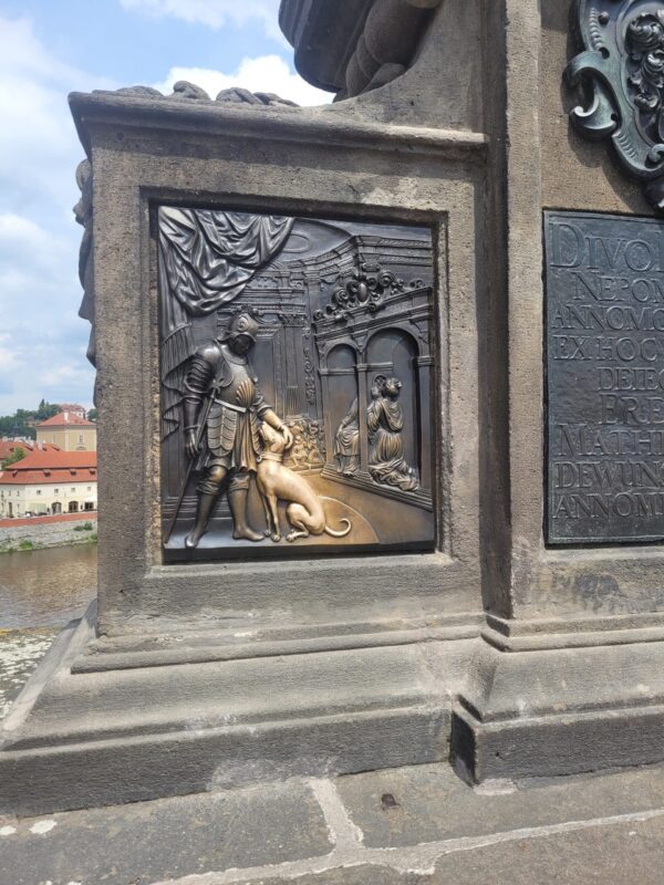 Prague Charles Bridge Statue John Nepomuk