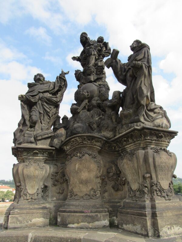 Prague Charles Bridge Statues of Madonna and 2 Saints
