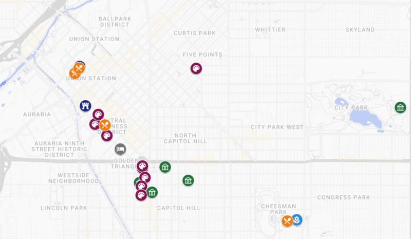 An example of the My Maps from Google that I created for my trip to Denver.
