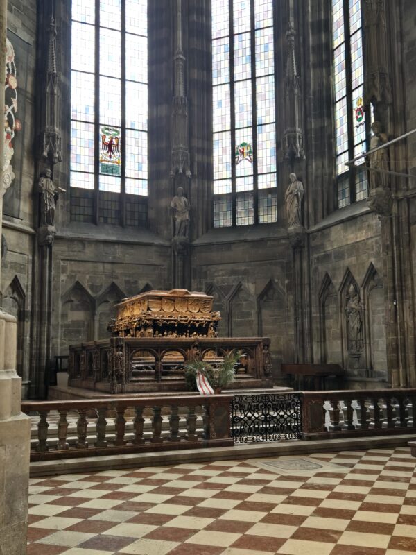 The tomb of Holy Roman Emperor Frederick III inside St. Stephen's Cathedral.