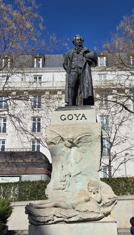 Statue of Spanish painter Goya outside Museo del Prado